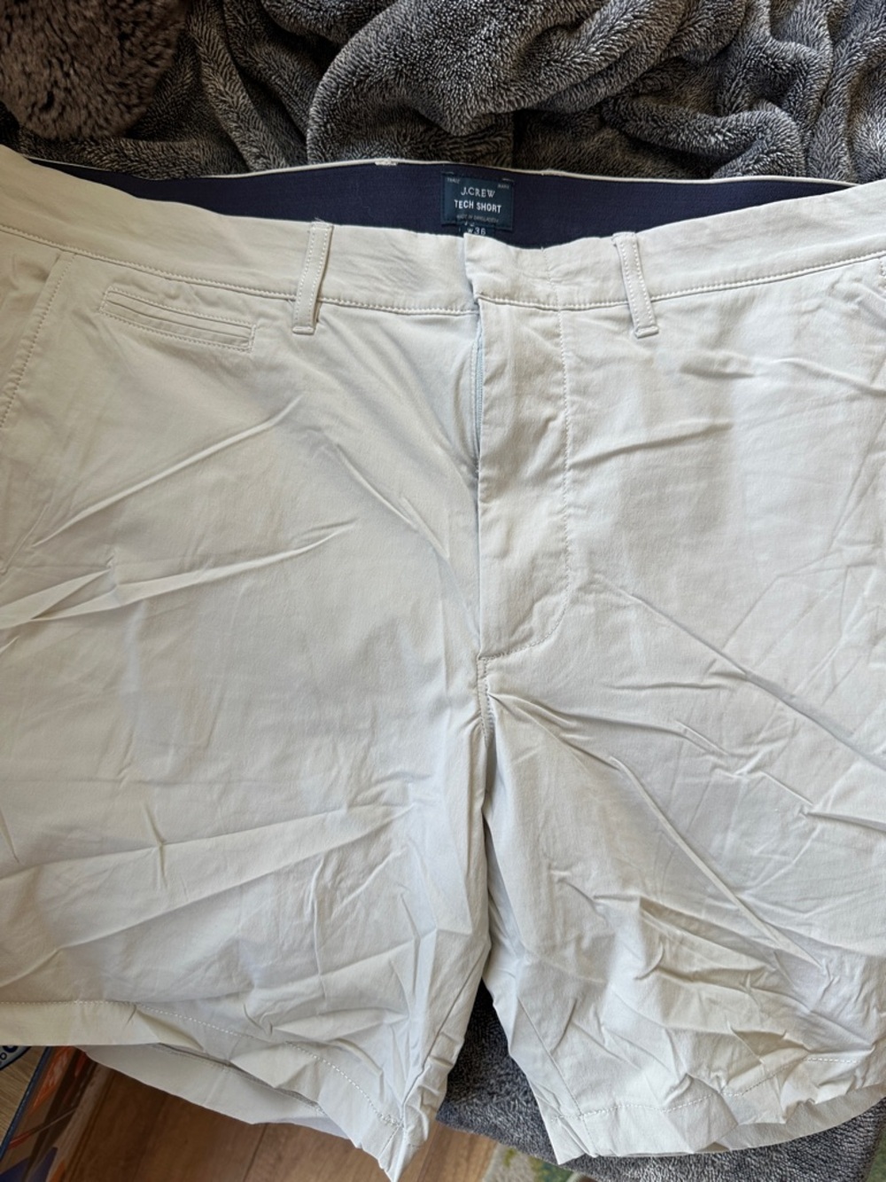 J. Crew Men's Flat-Front Tech Shorts in Stone